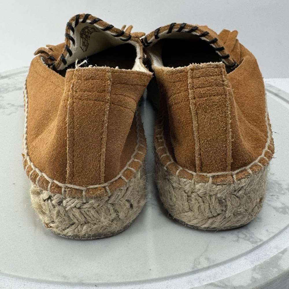 Soludos Women‎ Tan Suede Fringed Espadrille Loafer Flats Shoes Size 5 Vacation - Picture 5 of 7